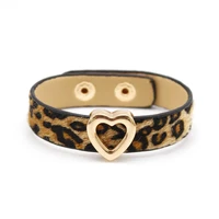 2022 new hand punk leopard leather bracelets for women fashion bracelets bangles elegant love wide wrap bracelet jewelry