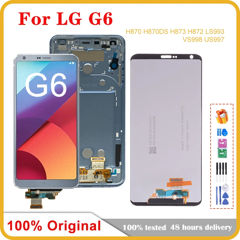 Original 5.7" For LG G6 LCD Display Touch Screen Assembly For LG G6 H870 H870DS H872 LS993 VS998 US997 LCD Screen Replacement