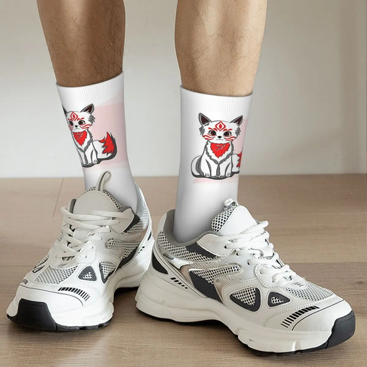 Носки в стиле Харадзюку Red Kitsune Fox поглощающие пот всесезонные длинные носки