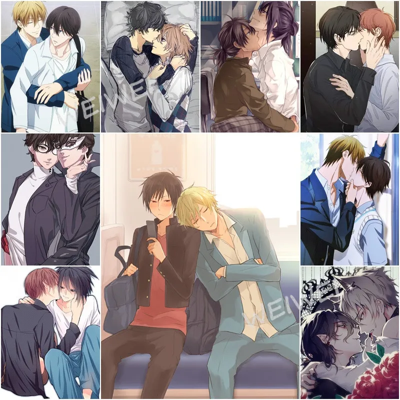 Мальчик Любовь Пара Поцелуй Япония Аниме 5D DIY Рисование Алмазов Полный Квадратный Круглый Вставленный Стразами Вышивка Домашний Декор