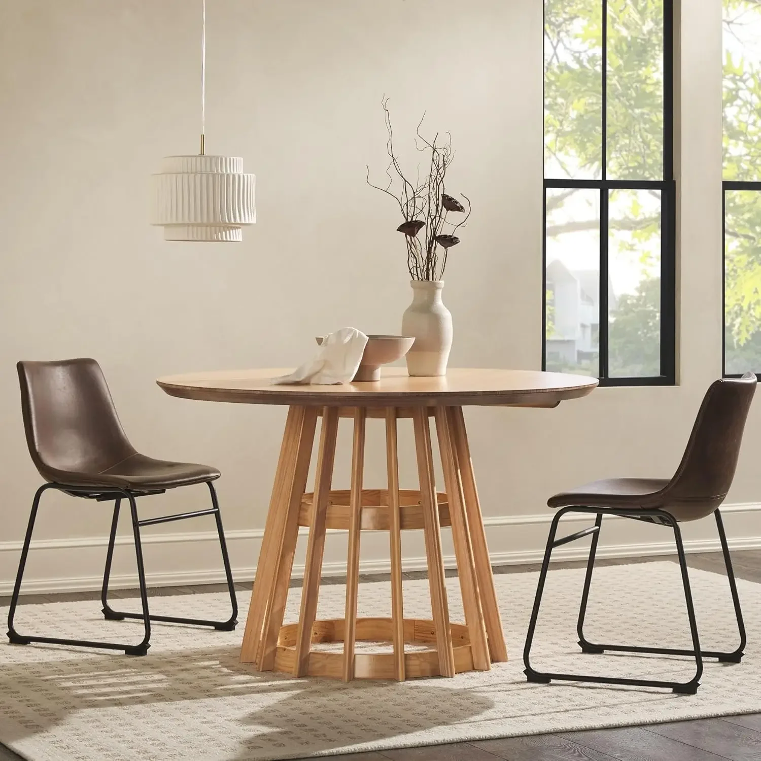 Фото Для Walker Edison skandi navis chen Latten Holz Sockel Basis Esstisch, 48 Zoll, сертифицированный белый цвет №2