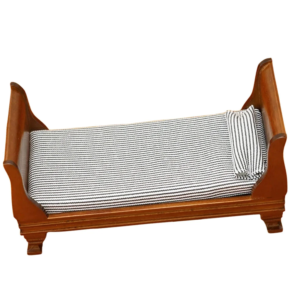 

House Bed Miniature Model Dolls Accessories Playing Decorative Furniture Furnishings