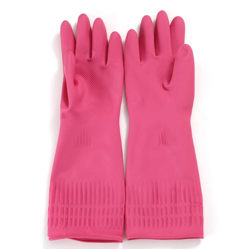 Кухонные перчатки для мытья посуды бытовые латексные чистки длинные и толстые