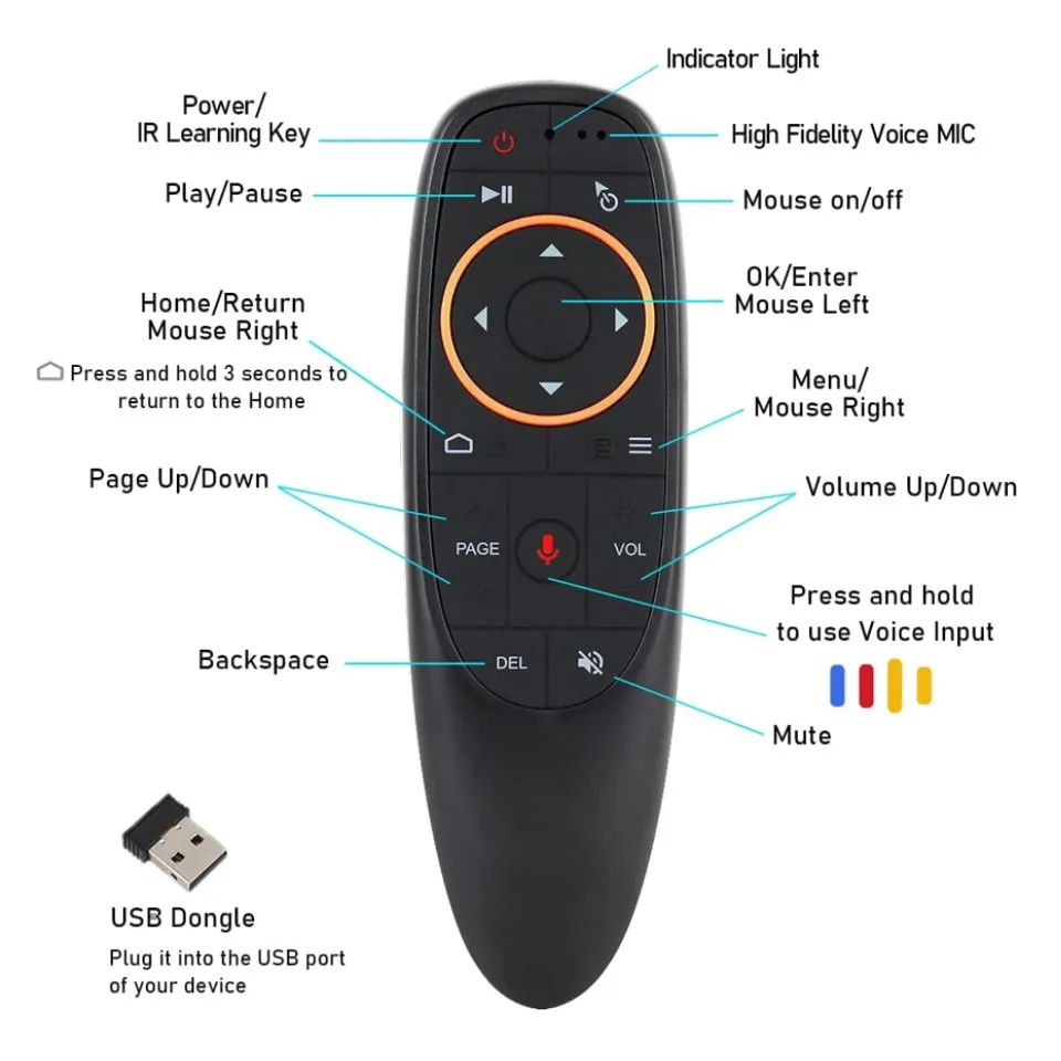 Пульт дистанционного управления USB Air Mouse 2 4 ГГц с подсветкой