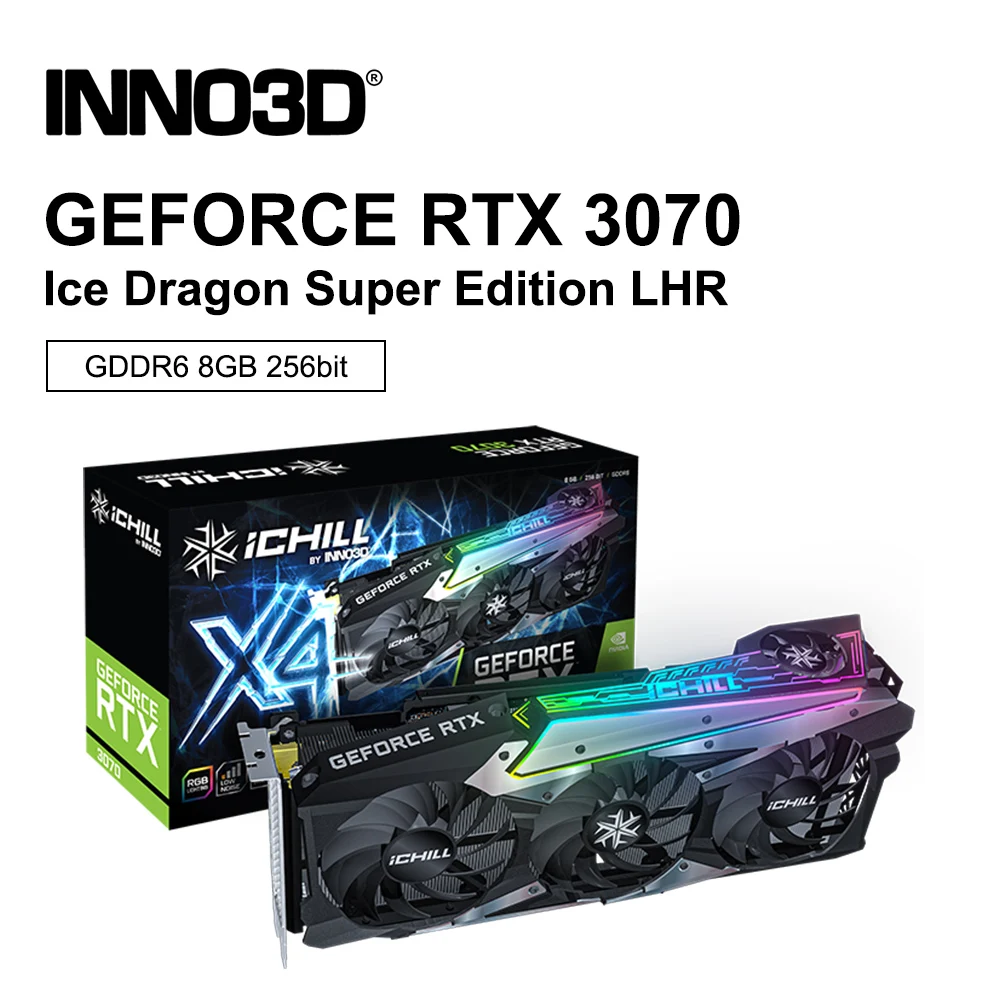 

INNO3D New RTX 3070 8G NVIDIA GDDR6 Graphics Card Video Cards RTX3070 256bit 8+8PIN GAMING placa de video RGB LHR