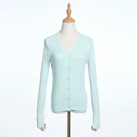 womens spring knitted cardigan casual v neck single breasted 2yk sexy slim sweater temperament tops long sleeve crop clothes