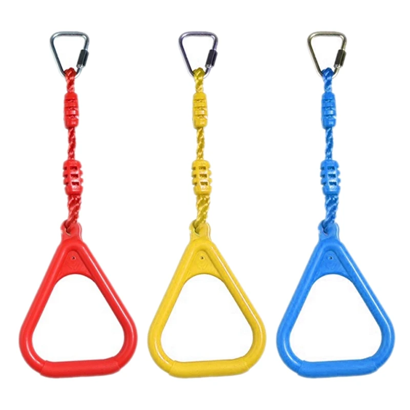 

3Pcs Colorful Swing Gymnastic Rings Outdoor Backyard Play Sets Playground Equipment Climbing Ring Obstacle Ring For Kids