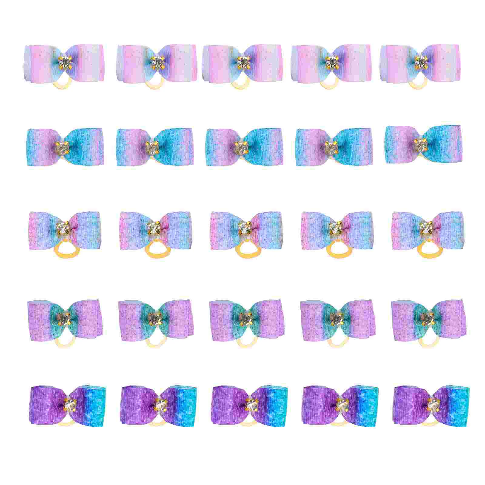 

25pcs Delicate Dog Rubber Band Bows Creative Dog Cat Hair Ropes Puppy Headdress Cat Hair Bow Decor for Party Outdoor Gift