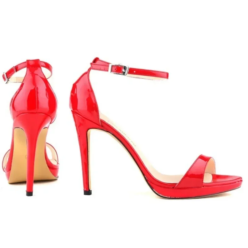 Женские босоножки на шпильке 11 см привлекательные туфли-лодочки с открытым