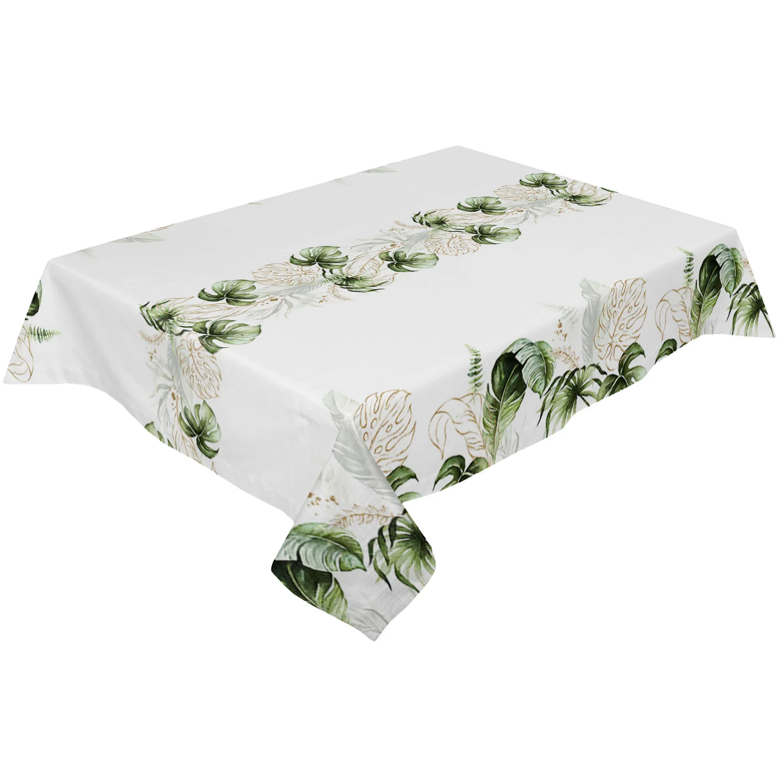 

Watercolor Palm Leaves Waterproof Tablecloth Table Cover Dinning Table Decor Coffee Table for Living Room Table Cloth