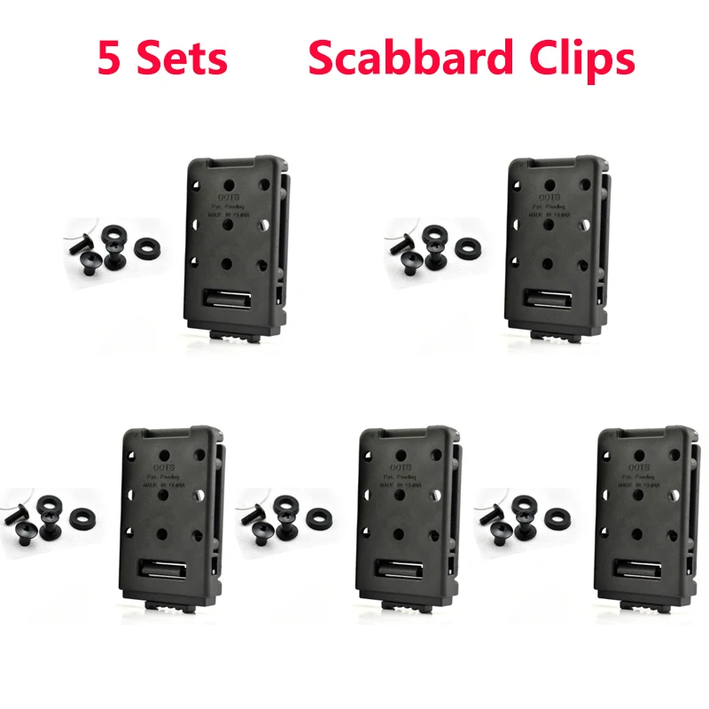 

5 Sets Quick Dial Multifunction Knife Scabbard K Sheath Waist Clip Portable Back Belt Clamp Tools Fixed Carrying Kit DIY Making