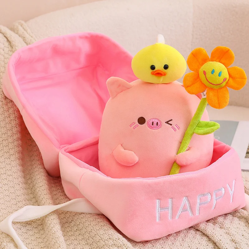 

20 см забавные кавайные мягкие набивные животные розовая свинья куклы в коробке подарок счастливый праздник подарок ребенок Kds успокаивающий подарок сюрприз
