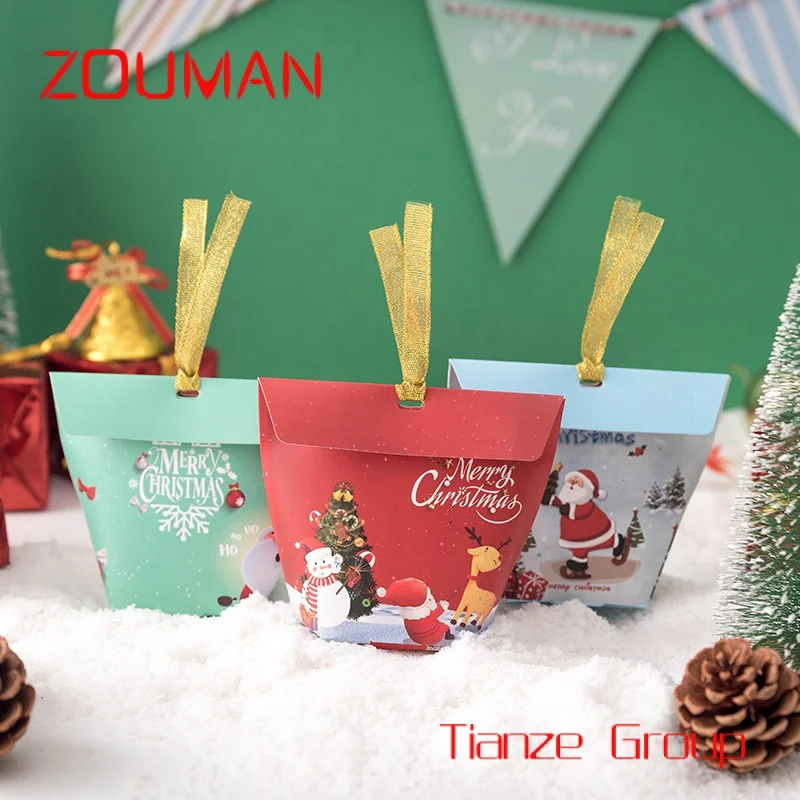 Рождественская корзина-тоут с золотой лентой