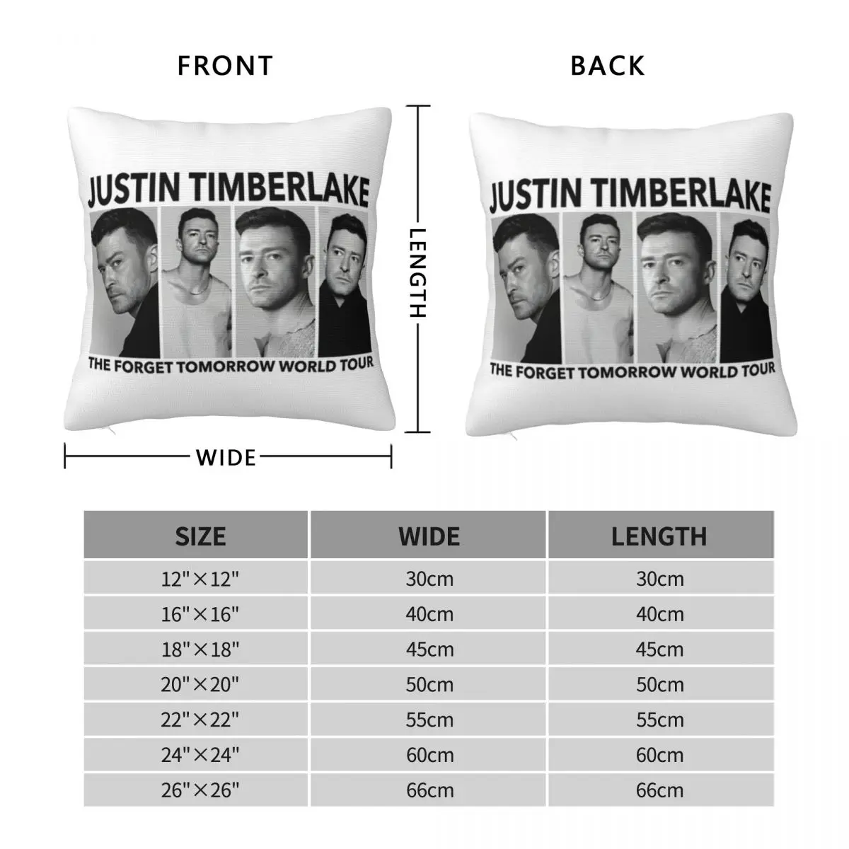 Джастин Тимберлейк принт во всем мире тур рубашка озеро 2024 Фотоподушка