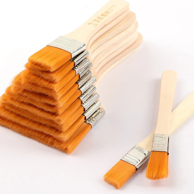 

1/12pcs New Memory Nylon Paint Brushes Set for Acrylic Oil Drawing Watercolor Wooden Painting Brush Tools Art Supplies