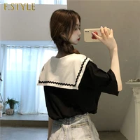 f girls t shirt tops womens t shirt summer pulovers clothes aesthetic kawaii casual short sleeve plain korean fashion black