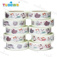 new 10pcslot 15mm x 10m funny cats doodle cartoon scrapbook paper masking adhesive washi tape washi tape set designer mask