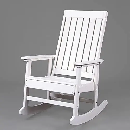 

Outdoor Rocking Chairs All-Weather Plastic Rocker Chair with Curved Seat for Garden, Lawn, Backyard,Indoors, Porch Rocker,350l