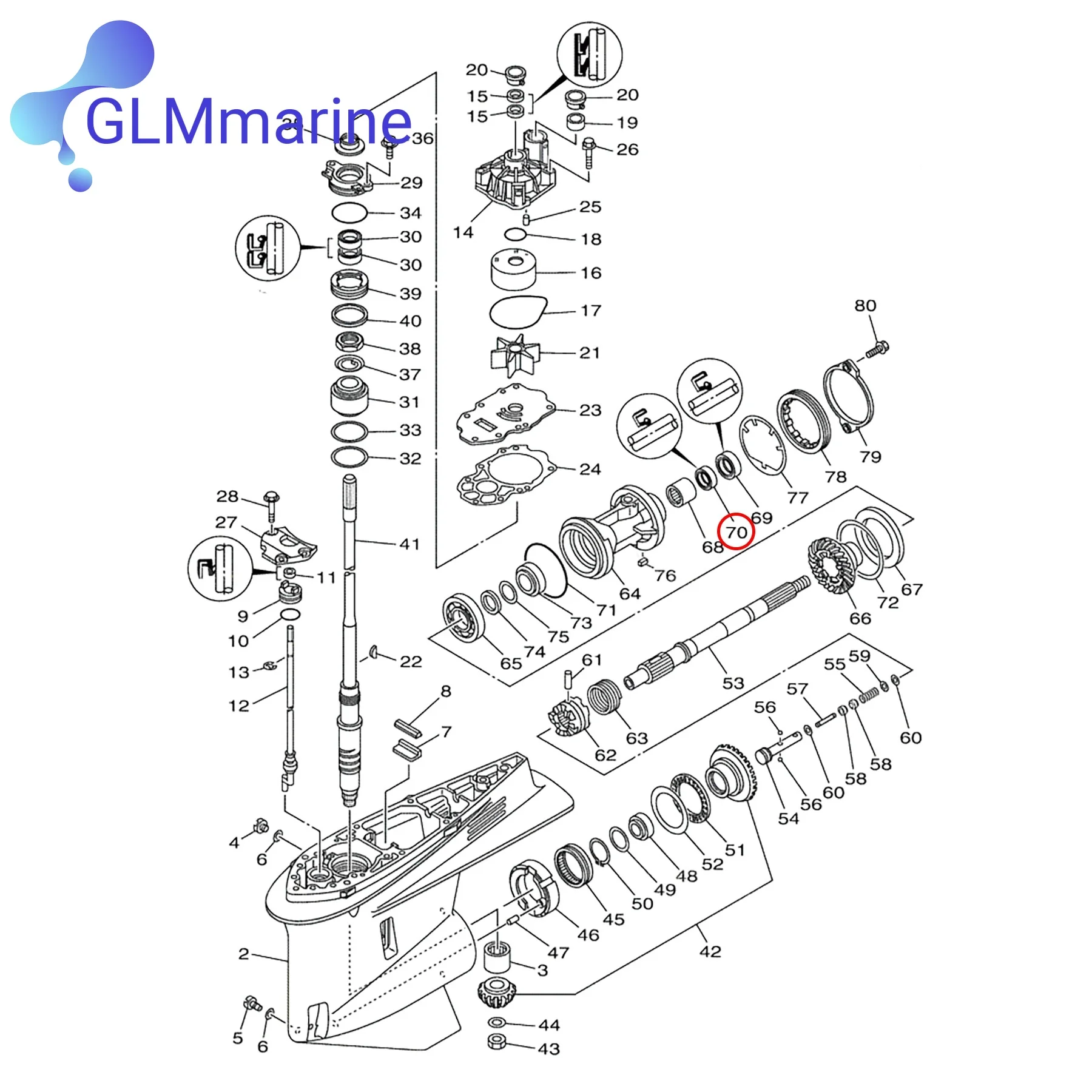 2 шт. сальник 93101-30019 для подвесного двигателя Yamaha 200HP 225HP 250HP 300HP 350HP 2019-2023 замена 18-0266