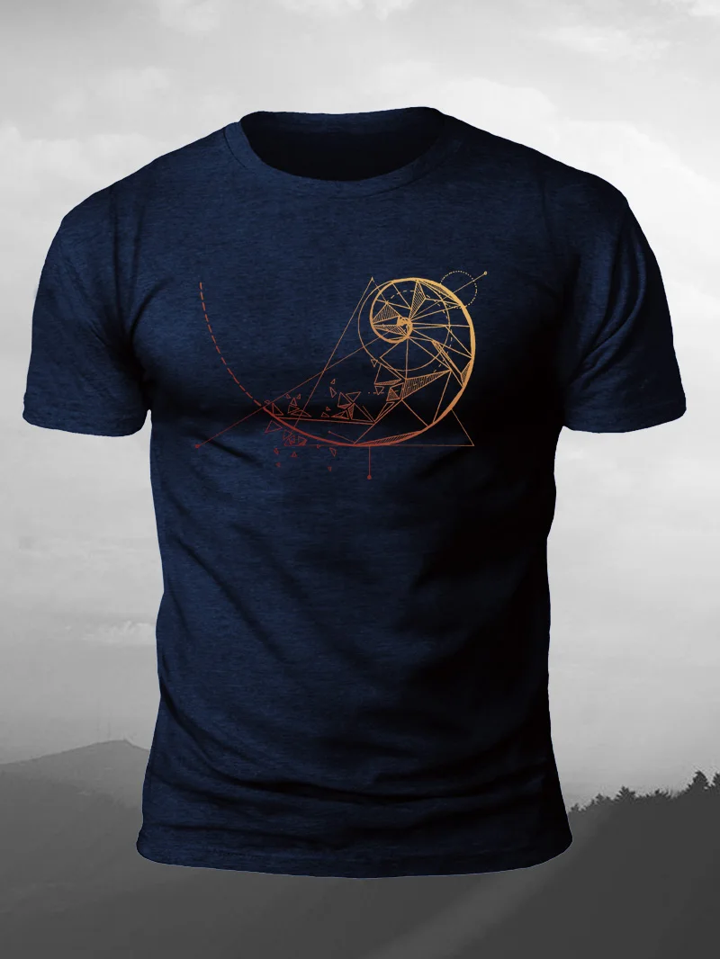 

Geometric Line Hot Sale Cotton Short Sleeve T-Shirt