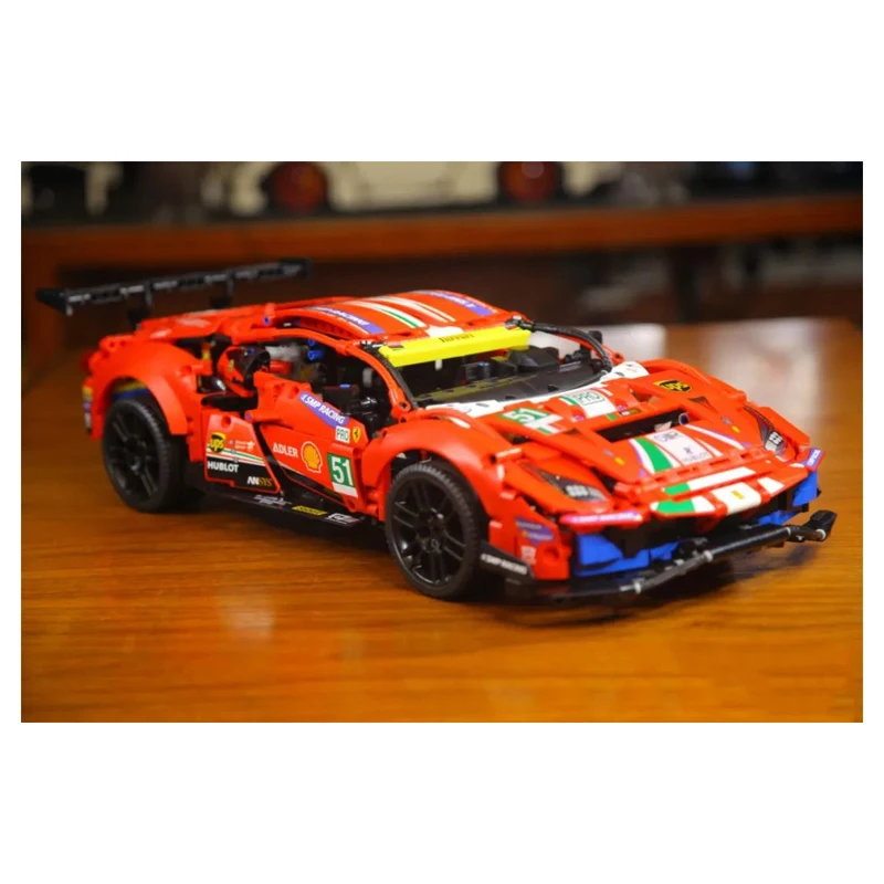 

1677 PCS Ferrari 488 Car Compatible 42125 Building Blocks Remote Control Modification LED Building Blocks Gift For Kids