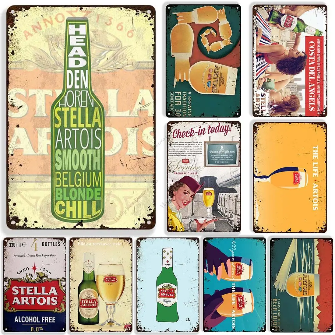 

Декоративный Знак Stella Artois, металлическая вывеска для пива, промышленный декор, паб, клуб винтажные металлические знаки, домашний бар, вывеск...