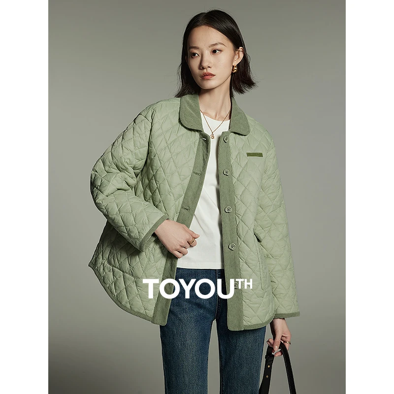 Женское хлопковое пальто с длинным