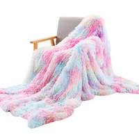 fluffy long plush throw blanket super soft double sided bedspread blanket shaggy shawl blanket for adults children
