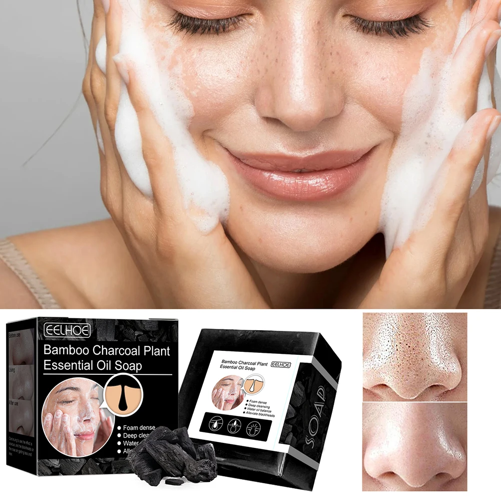 

1/2Pcs Natural Organic Herbal Essential Bamboo Oil Soap Whitening Handmade Soap Skin Remove Acne Deep Cleansing Face Care