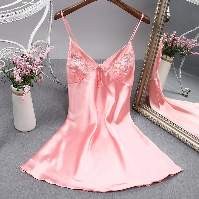 Women's Pajamas New Suspenders Sexy Lace Ice Silk Nightdress Pajamas for Women Women's Nightwear Sleepwear Nightie Nightgown