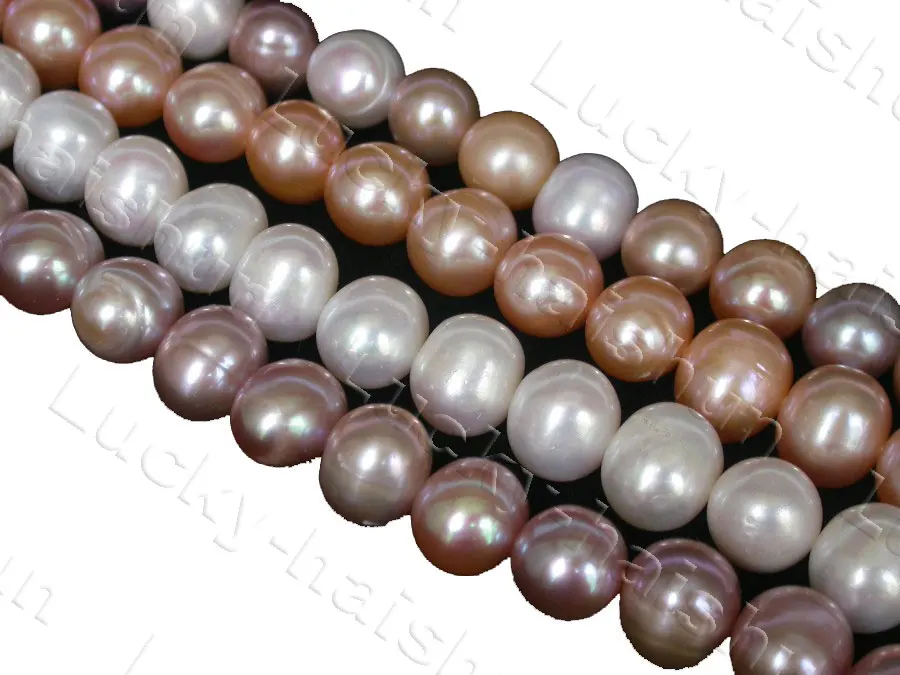 

JQHS Luster 12mm White Pink Purple Multicolor Pearls Round Loose Beads For Jewelry Making 40cm Strand C775