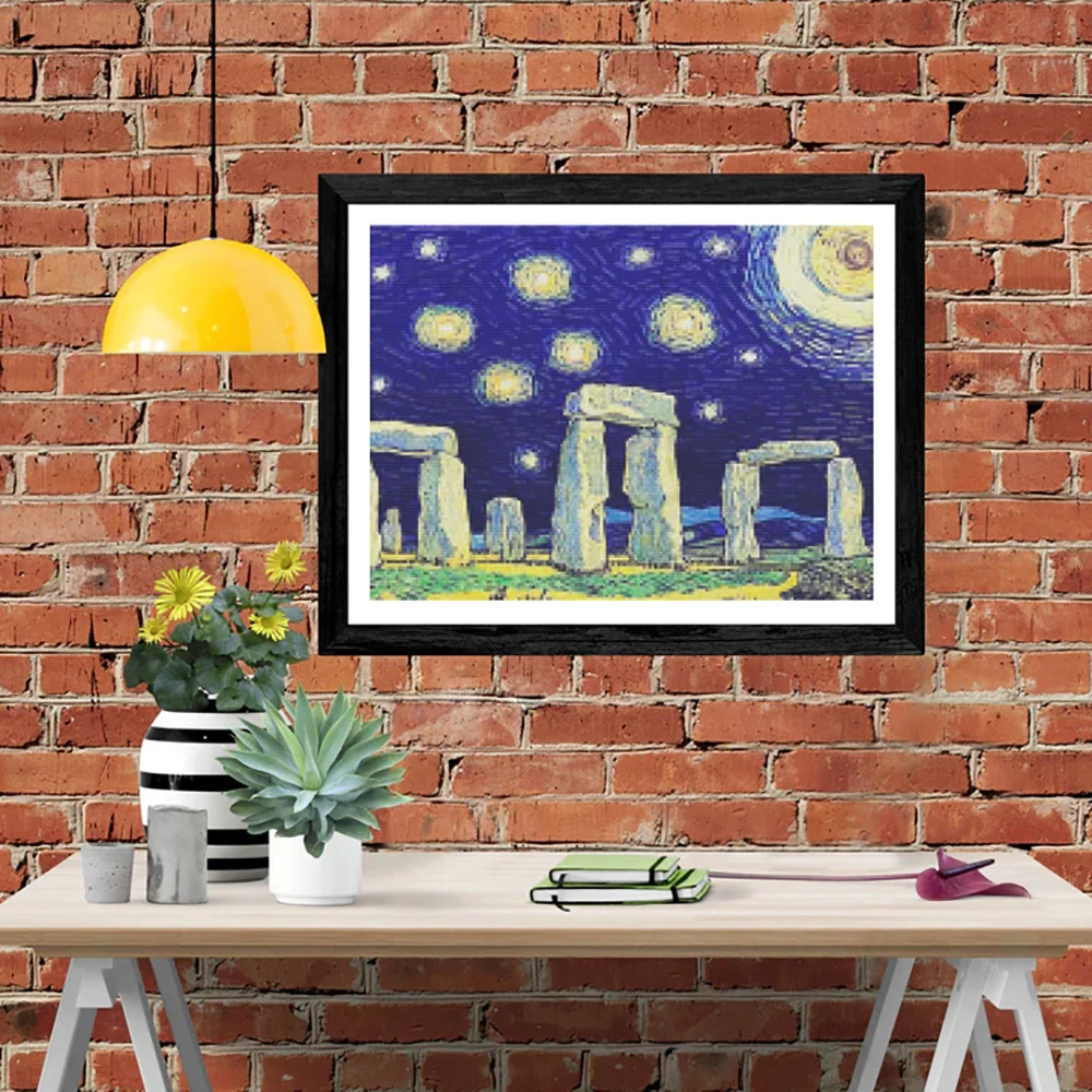 

DIY-5D Diamond Painting Van Gogh's stone door Splice Set Full Diamond Embroidery Mosaic Picture Closed