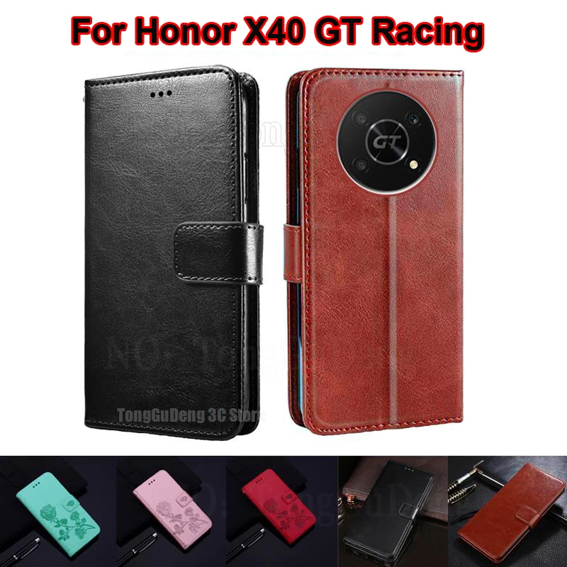 

чехол на Honor X40 GT Racking Case Original Leather Coque Wallet Cover For Carcasas Honor X40 GT ADT-AN00 Phone Cases Etui Shell
