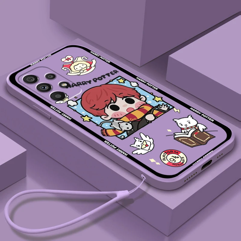 

Phone Case For Samsung Galaxy A73 A53 A54 A34 A14 A13 A03 A03S A72 A52 A32 5G Harries Wand Potters Cartoon Liquid Rope Cover