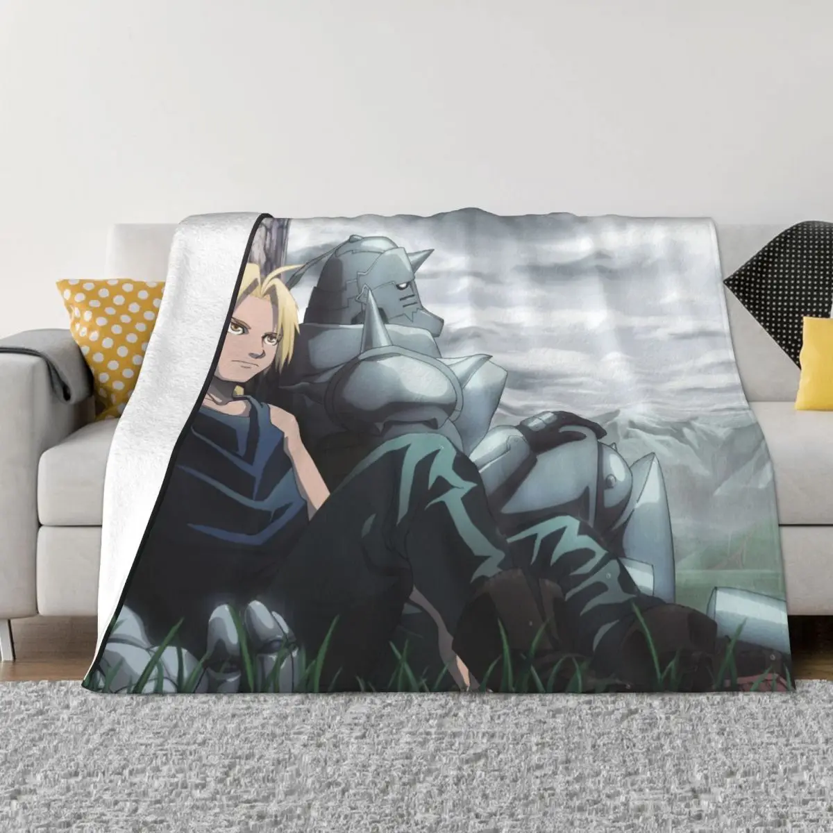 

FULL METAL ALCHEMIST Japanese Cartoonist Hiro Arakawa Rest Portable Warm Throw Blankets for Bedding Travel