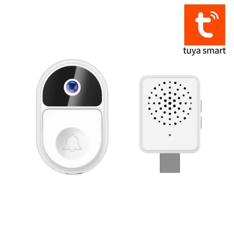 

Беспроводной дверной звонок Tuya, уличный видеодомофон с Wi-Fi, в режиме реального времени, 1080p, камера для умного дома