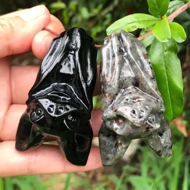 

1 шт., фигурка летучая мышь из натурального обсидиана