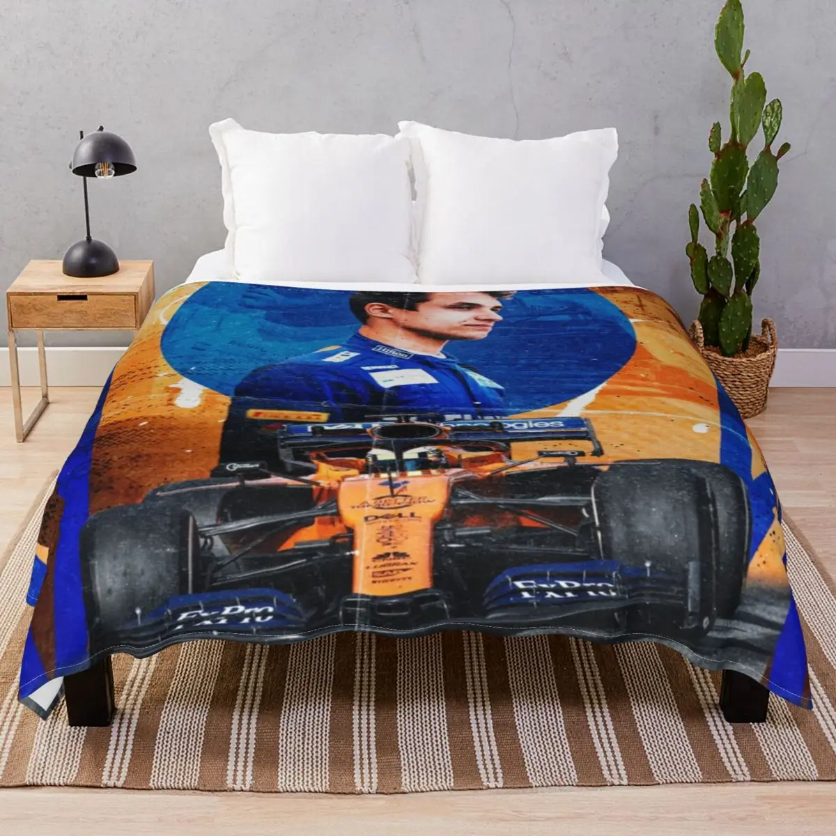 

Lando Norris Formula 1 Blanket Flannel Printed Super Soft Unisex Throw Blankets for Bed Home Couch Travel Cinema