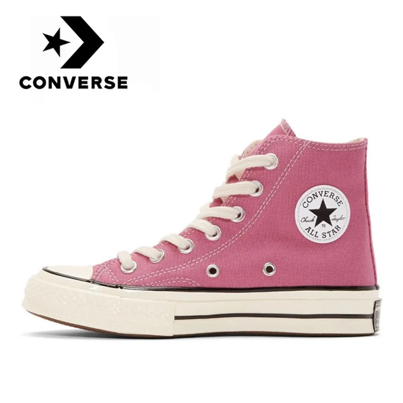 Original Converse Chuck Taylor 1970s Hi Top men and women Unisex Skateboarding Shoes Daily leisure Light Pink Flat Canvas Shoes