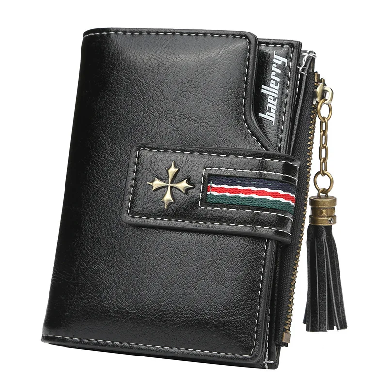 

Fashion PU Leather Wallet Women Stylish Zipper & Hasp Card Wallet Woman High Quality Short Credit Card Holder Purse Ví Da Nam