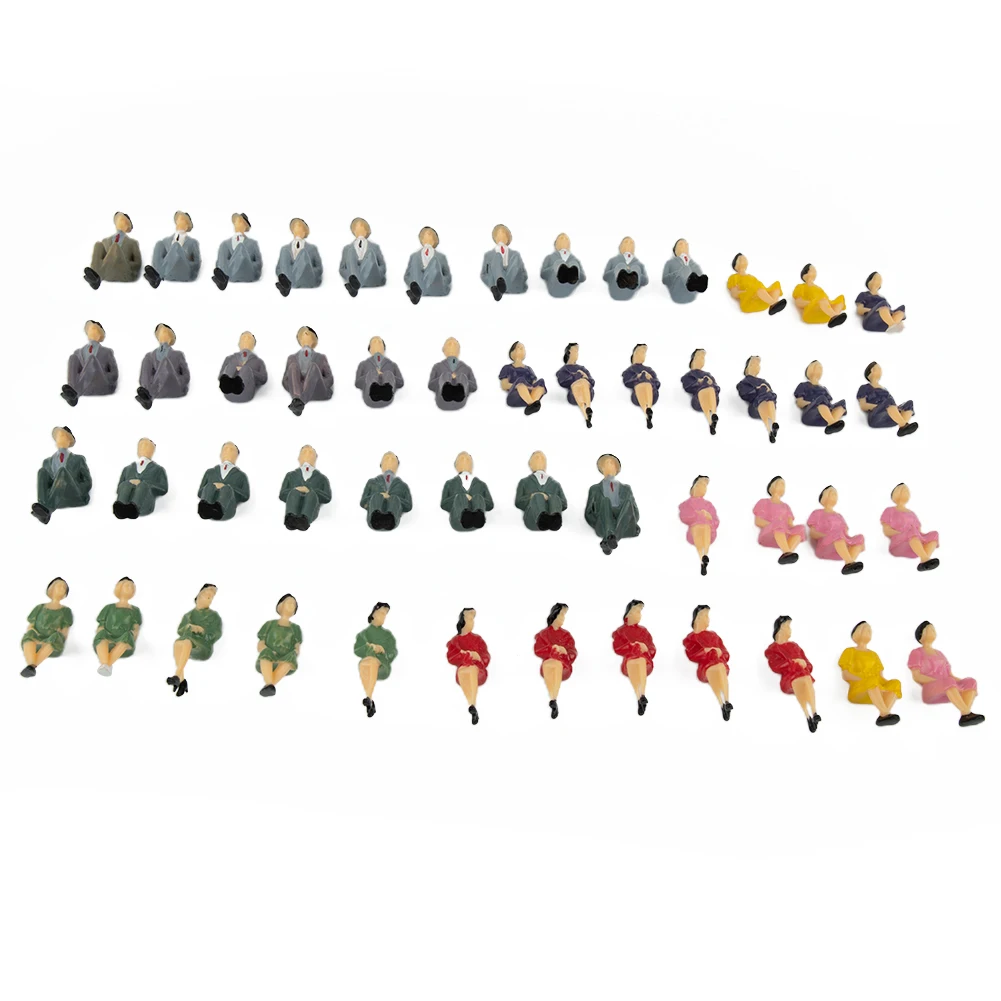 

Brand New Sitting Figures Model Painted People Plastic Sitting 1:32 20x44x34 Mm 50Pcs Decoration Figures Human
