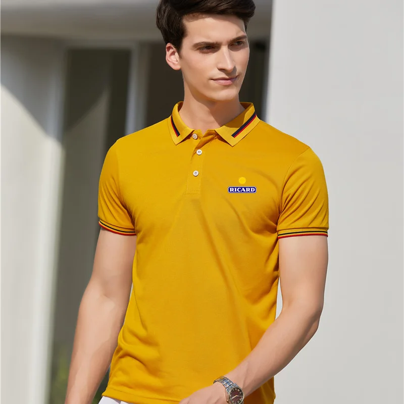 

Cotton Polo Shirt Men 2023 Brand Shirts For Man Short Sleeve Summer Fashion Clothing Ricard Slim Fit Polos