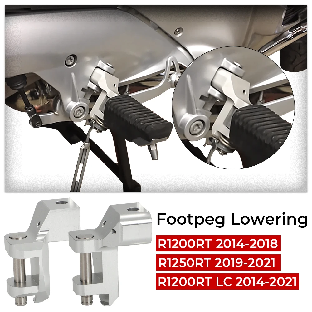 Фото Мотоциклетные колышки R1200RT R1250RT для BMW R1250 RT R1200 RT R 1250 1200 RT LC для пассажирских подножек, наборы для понижения ног №3