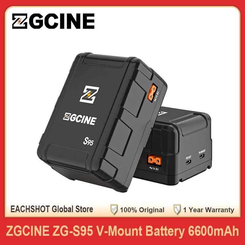 ZGCINE ZG-S95 6600mAh V Mount Battery Lock перезаряжаемая литий-ионная батарея PD быстрая зарядка