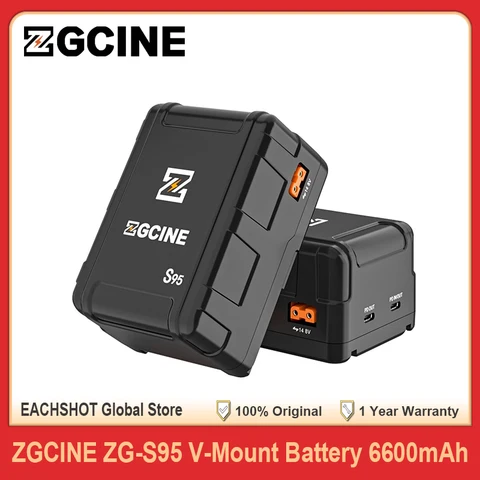 ZGCINE ZG-S95 6600 мАч V Mount Батарея V Lock Литий-ионная аккумуляторная батарея PD Быстрая зарядка для DSLR-камеры Видеосветильник Смартфон