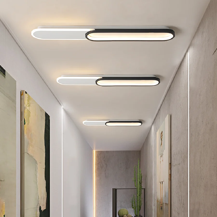 

Modern LED Ceiling Light, Bedroom, Kitchen, Aisle, Ceiling Light, Acrylic Light Strip Black/White Ceiling Light