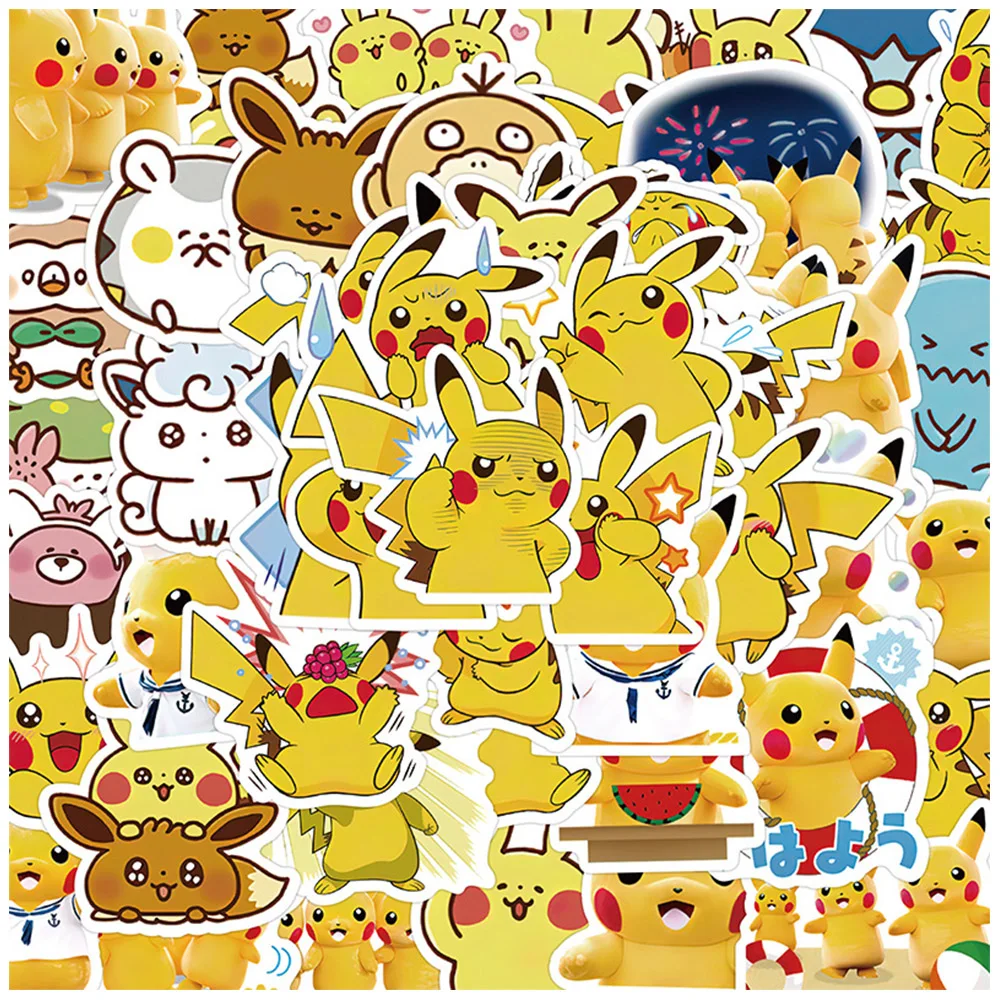 

10/30/60pcs Cute Cartoon Pokemon Pikachu Anime Stickers Decal Scrapbook Phone Diary Laptop Decoration Sticker Kid Classic Toy
