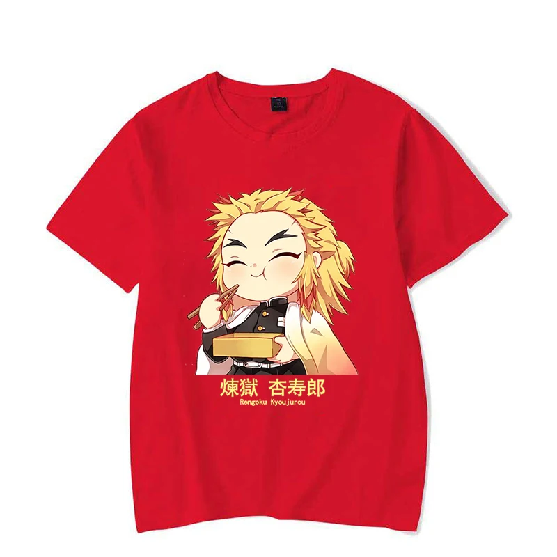 Новые популярные милые футболки Rengoku Kyoujurou с принтом женские повседневные