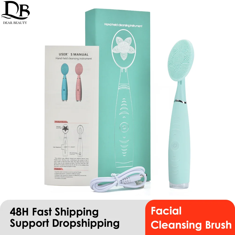 

Sonic Facial Cleansing Brush for Deep Cleansing Gentle Exfoliating Massaging Waterproof Vibrating Portable Handheld Face Brush