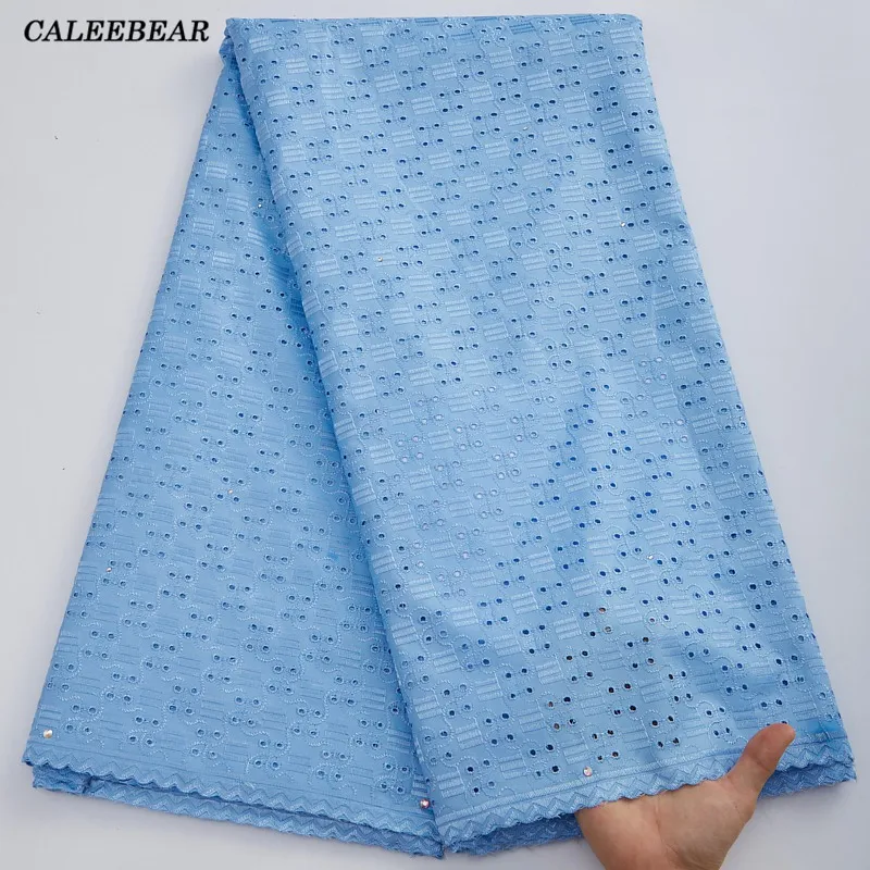 

Latest Cotton Lace For Men and Women Polished African Voile Lace Fabric High Quality Nigerian Dubai Lace Materials 5Yards S2817